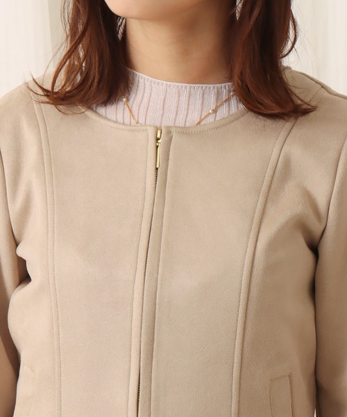 libelle more（リベル モア）の「フェイクスエード ノーカラージャケット（ノーカラージャケット・レディース・ライトピンク/ベージュ/グレー/モカ・M/L）」の18枚目の写真