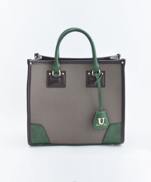 U（ユー）の「スエード アングル トート M/ショルダー付き（トートバッグ・レディース・グリーン/レオパード/パイソン/ブラウン/レッド/ピンク/マスタード/レッド系その他/グレー/オリーブ/グリーン系その他・FREE）」の13枚目の写真