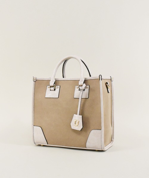 U（ユー）の「スエード アングル トート M/ショルダー付き（トートバッグ・レディース・グリーン/レオパード/パイソン/ブラウン/レッド/ピンク/マスタード/レッド系その他/グレー/オリーブ/グリーン系その他・FREE）」の22枚目の写真