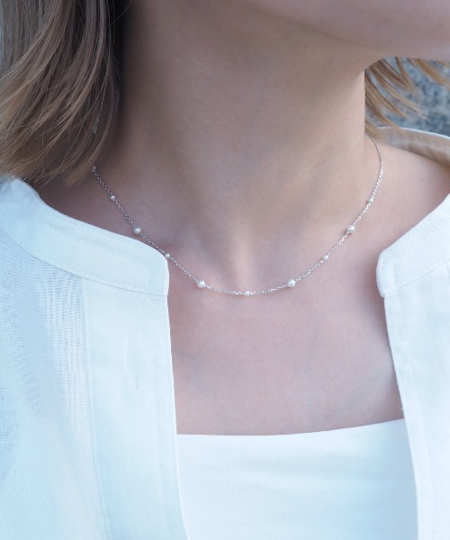 Jenny BY IMMANOEL(ジェニーバイイマノエル)の「silver925 パールチェーンネックレス(ネックレス・レディース・ピンクゴールド/シルバー/ゴールド・FREE)」の2枚目の写真