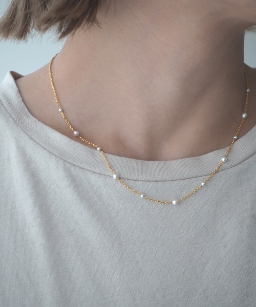Jenny BY IMMANOEL(ジェニーバイイマノエル)の「silver925 パールチェーンネックレス(ネックレス・レディース・ピンクゴールド/シルバー/ゴールド・FREE)」の3枚目の写真