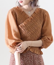 Cheek | 無地シャーリングクロス前後２Ｗａｙブラウス(シャツ/ブラウス)