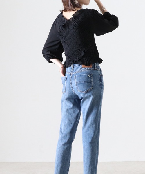 Cheek（チーク）の「無地シャーリングクロス前後２Ｗａｙブラウス（シャツ/ブラウス・レディース・ブラック/キャメル・FREE）」の19枚目の写真