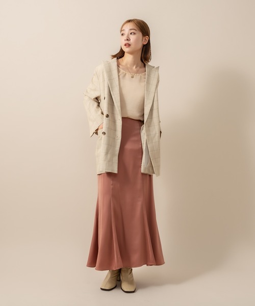 mline（エムライン）の「[mline] WEB限定 サテンマーメイドスカート（スカート・レディース・ブラック/ベージュ/ブラウン/イエロー/アイボリー・1/2）」の13枚目の写真