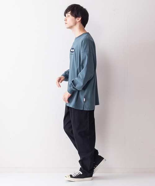 BEN DAVIS（ベンデイビス）の「【BEN DAVIS/ベンデイビス】オーバルロゴワンポイント刺繍ピーチ起毛ロンT（Tシャツ/カットソー・メンズ・グリーン/ブラック/ホワイト/パープル・MEDIUM/LARGE）」の6枚目の写真