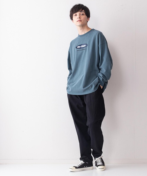 BEN DAVIS（ベンデイビス）の「【BEN DAVIS/ベンデイビス】オーバルロゴワンポイント刺繍ピーチ起毛ロンT（Tシャツ/カットソー・メンズ・グリーン/ブラック/ホワイト/パープル・MEDIUM/LARGE）」の22枚目の写真