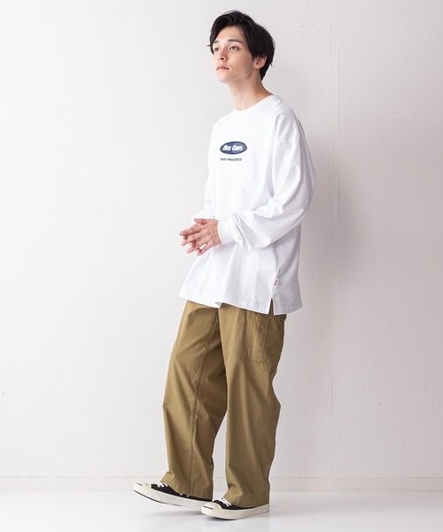 BEN DAVIS（ベンデイビス）の「【BEN DAVIS/ベンデイビス】オーバルロゴワンポイント刺繍ピーチ起毛ロンT（Tシャツ/カットソー・メンズ・グリーン/ブラック/ホワイト/パープル・MEDIUM/LARGE）」の11枚目の写真
