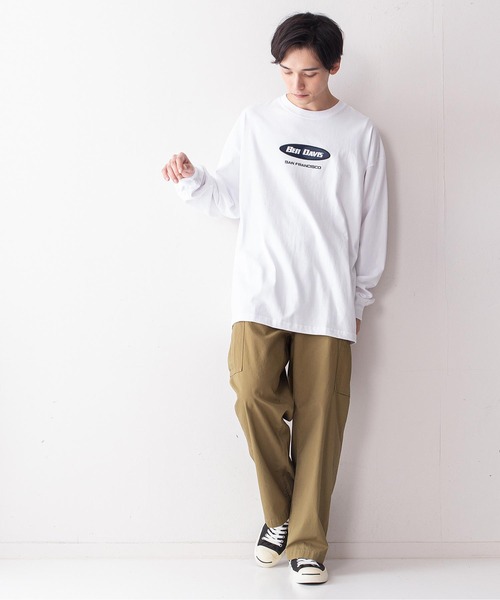BEN DAVIS（ベンデイビス）の「【BEN DAVIS/ベンデイビス】オーバルロゴワンポイント刺繍ピーチ起毛ロンT（Tシャツ/カットソー・メンズ・グリーン/ブラック/ホワイト/パープル・MEDIUM/LARGE）」の14枚目の写真