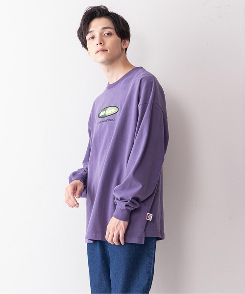 BEN DAVIS（ベンデイビス）の「【BEN DAVIS/ベンデイビス】オーバルロゴワンポイント刺繍ピーチ起毛ロンT（Tシャツ/カットソー・メンズ・グリーン/ブラック/ホワイト/パープル・MEDIUM/LARGE）」の7枚目の写真
