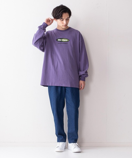 BEN DAVIS（ベンデイビス）の「【BEN DAVIS/ベンデイビス】オーバルロゴワンポイント刺繍ピーチ起毛ロンT（Tシャツ/カットソー・メンズ・グリーン/ブラック/ホワイト/パープル・MEDIUM/LARGE）」の13枚目の写真