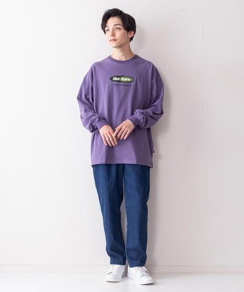BEN DAVIS（ベンデイビス）の「【BEN DAVIS/ベンデイビス】オーバルロゴワンポイント刺繍ピーチ起毛ロンT（Tシャツ/カットソー・メンズ・グリーン/ブラック/ホワイト/パープル・MEDIUM/LARGE）」の16枚目の写真