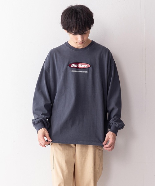 BEN DAVIS（ベンデイビス）の「【BEN DAVIS/ベンデイビス】オーバルロゴワンポイント刺繍ピーチ起毛ロンT（Tシャツ/カットソー・メンズ・グリーン/ブラック/ホワイト/パープル・MEDIUM/LARGE）」の18枚目の写真