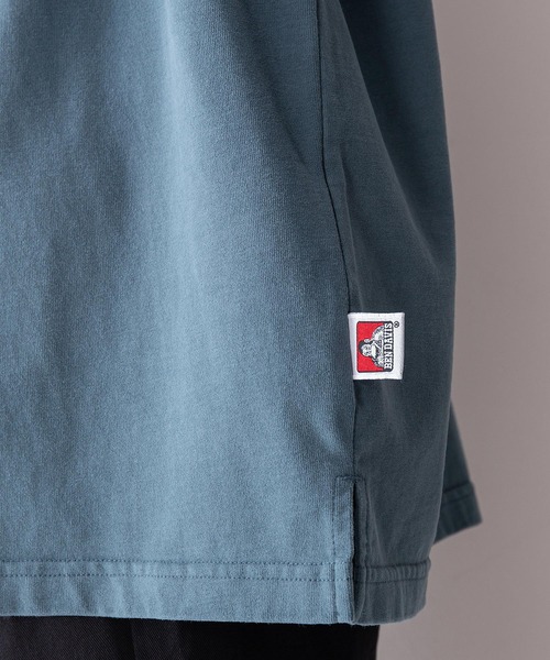 BEN DAVIS（ベンデイビス）の「【BEN DAVIS/ベンデイビス】オーバルロゴワンポイント刺繍ピーチ起毛ロンT（Tシャツ/カットソー・メンズ・グリーン/ブラック/ホワイト/パープル・MEDIUM/LARGE）」の10枚目の写真