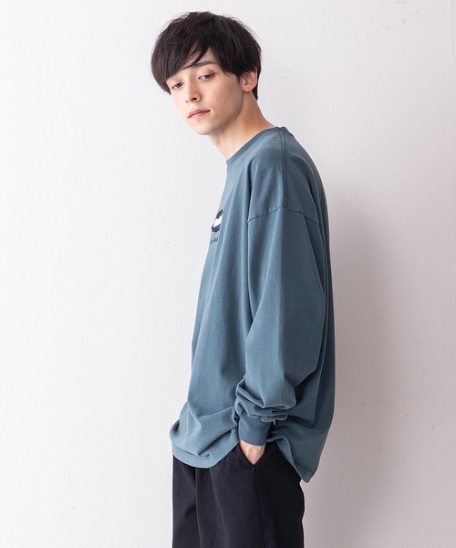BEN DAVIS（ベンデイビス）の「【BEN DAVIS/ベンデイビス】オーバルロゴワンポイント刺繍ピーチ起毛ロンT（Tシャツ/カットソー・メンズ・グリーン/ブラック/ホワイト/パープル・MEDIUM/LARGE）」の9枚目の写真