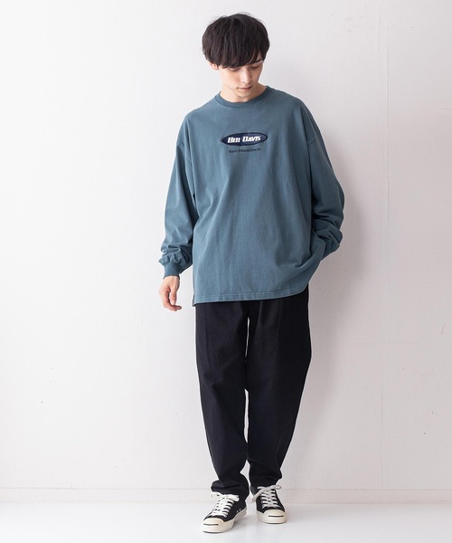 BEN DAVIS（ベンデイビス）の「【BEN DAVIS/ベンデイビス】オーバルロゴワンポイント刺繍ピーチ起毛ロンT（Tシャツ/カットソー・メンズ・グリーン/ブラック/ホワイト/パープル・MEDIUM/LARGE）」の12枚目の写真
