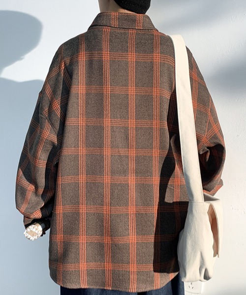 KOR(ケーオーアール)の「オーバーサイズ タータンチェックシャツ(シャツ/ブラウス・メンズ・ブラック/ブラウン・4XL/3XL/2XL/5XL/M/XL/L)」の6枚目の写真