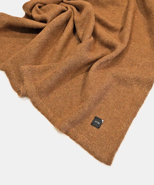 ATON（エイトン）の「【ATON】BABY ALPACA KNIT STOLE（ストール/ショール・メンズ・ブラック/キャメル・FREE）」の3枚目の写真