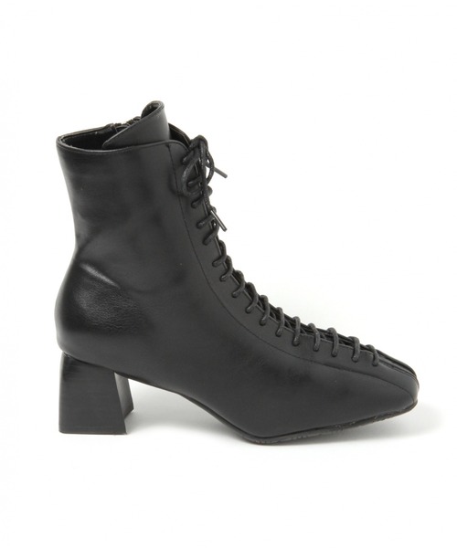 Ezick(エジック)の「スクエアレースアップブーツ(ブーツ・レディース・ホワイト/ブラック・SMALL)」の16枚目の写真