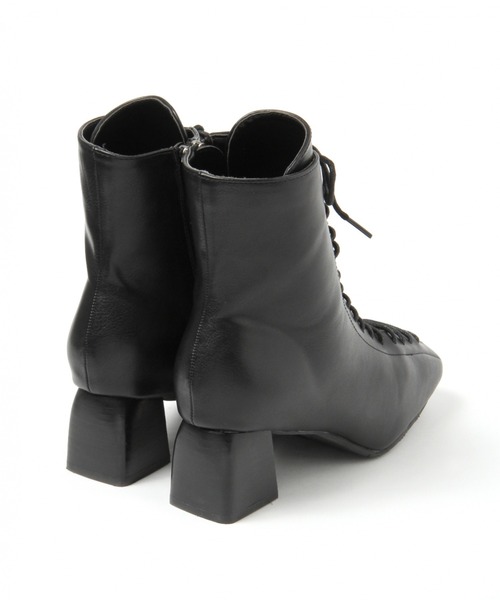 Ezick(エジック)の「スクエアレースアップブーツ(ブーツ・レディース・ホワイト/ブラック・SMALL)」の10枚目の写真