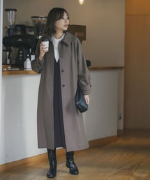 F by ROSSO　メルトンオーバーステンカラーコート