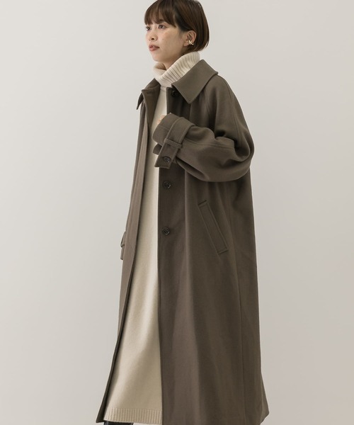 F by ROSSO(エフバイロッソ)の「F by ROSSO メルトンオーバーステンカラーコート(ステンカラーコート・レディース・オフホワイト/オリーブ/ネイビー・FREE)」の9枚目の写真