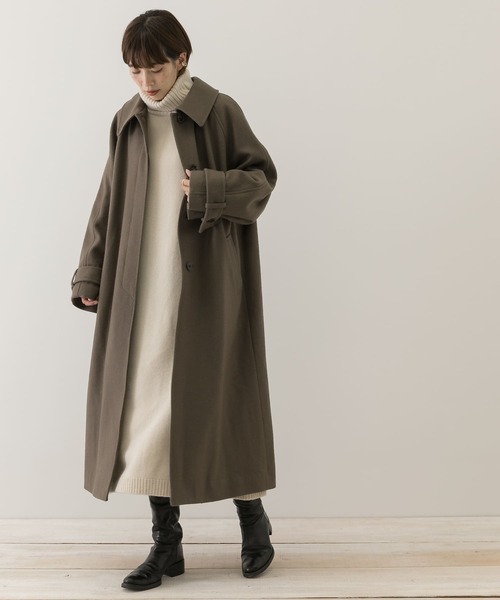 F by ROSSO(エフバイロッソ)の「F by ROSSO メルトンオーバーステンカラーコート(ステンカラーコート・レディース・オフホワイト/オリーブ/ネイビー・FREE)」の11枚目の写真