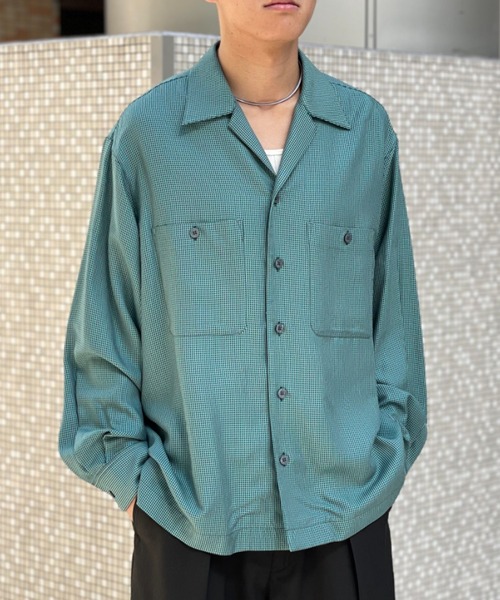 GARDEN TOKYO（ガーデントウキョウ）の「NEW STOCKS OF THE DEAD/ニューストックオブザデッド/ダブルポケットオープンカラーシャツ（シャツ/ブラウス・メンズ・グリーン/ブラウン・3/2/1）」の2枚目の写真