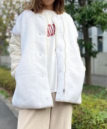 Per sist ence | Per sist ence/パーシエンス ボア&キルト リバーシブルノーカラーコート(ノーカラーコート)