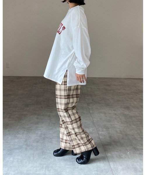 She's Closet(シーズクローゼット)の「タータンチェック柄ストレートトラウザーパンツ(その他パンツ・レディース・ベージュ/グレー・FREE)」の22枚目の写真
