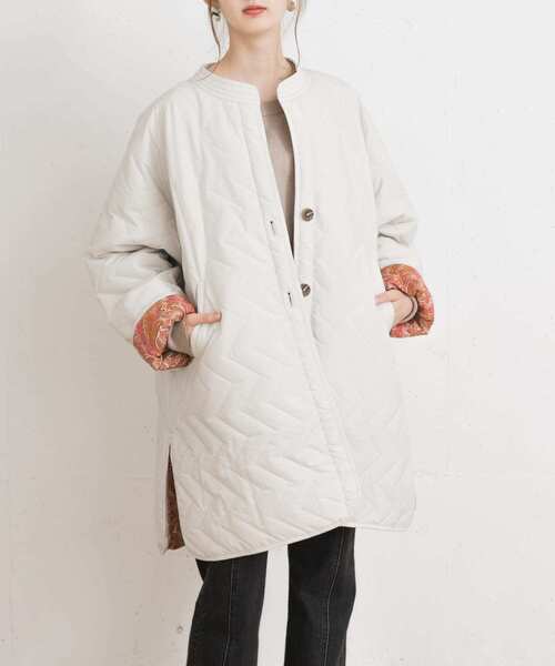 UR Lab.（アーバンリサーチラボ）の「柄リバーシブルキルティングブルゾン（ダウンジャケット/コート・レディース・アイボリー/ベージュ・FREE）」の13枚目の写真