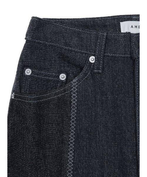 Ameri（アメリ）の「REMAKE LIKE STITCH DENIM（デニムパンツ・レディース・ブラック/インディゴブルー・24inch/25inch/26inch）」の18枚目の写真