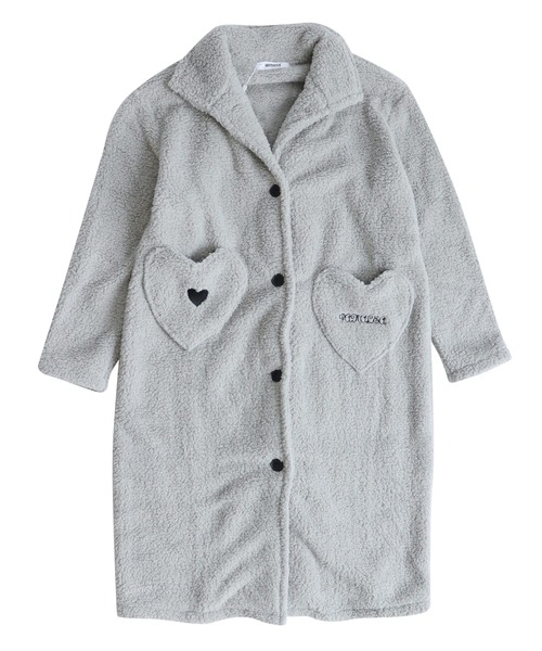 OSYAREVO（オシャレボ）の「ボアニット ロングガウン ルームウェア（ガウン/バスローブ・レディース・グレー/ホワイト・FREE）」の15枚目の写真