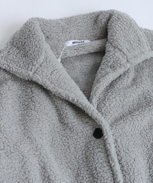 OSYAREVO（オシャレボ）の「ボアニット ロングガウン ルームウェア（ガウン/バスローブ・レディース・グレー/ホワイト・FREE）」の20枚目の写真