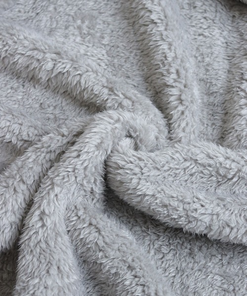 OSYAREVO（オシャレボ）の「ボアニット ロングガウン ルームウェア（ガウン/バスローブ・レディース・グレー/ホワイト・FREE）」の19枚目の写真