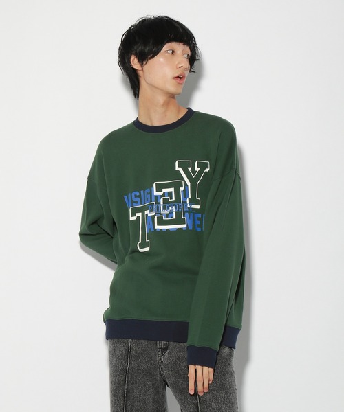PBLIM(ページボーイリム)の「【PAGEBOYLIM】カラーカレッジスウェット(スウェット・レディース・ネイビー/グリーン・MEDIUM/LARGE)」の8枚目の写真