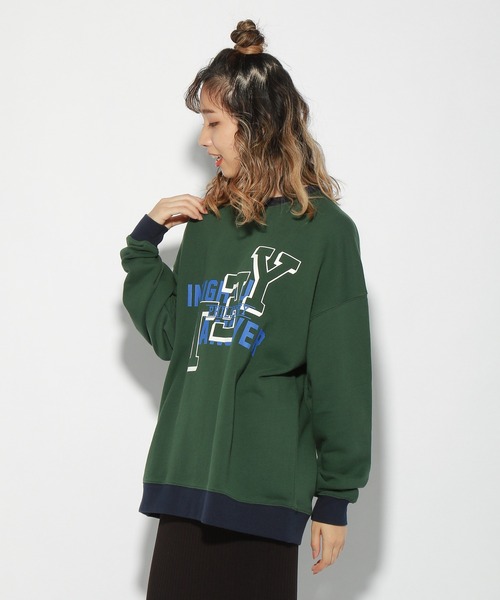 PBLIM(ページボーイリム)の「【PAGEBOYLIM】カラーカレッジスウェット(スウェット・レディース・ネイビー/グリーン・MEDIUM/LARGE)」の16枚目の写真