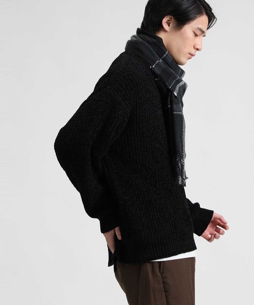 BACK NUMBER（バックナンバー）の「【BACK NUMBER】モールニットＢＩＧレイヤード（アンサンブル・メンズ・ワイン/ブラック/キナリ/グレー/ブルー/ベージュ・L/M/XL）」の3枚目の写真