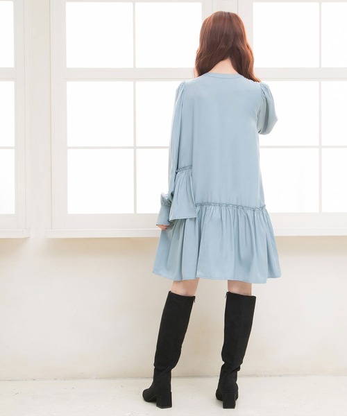 Newlyme（ニューリーミー）の「アソートランダムティアードミニワンピース（ワンピース・レディース・ブラック/ベージュ/ブラウン/ブルー/ワイン・MEDIUM/LARGE/X-LARGE）」の9枚目の写真
