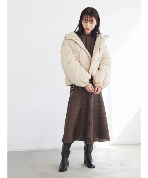 Petit fleur(プチフルール)の「・Petit Fleur ダイヤキルトブルゾン*(その他アウター・レディース・ブラック/ブルー/アイボリー/グレイッシュベージュ・FREE)」の5枚目の写真