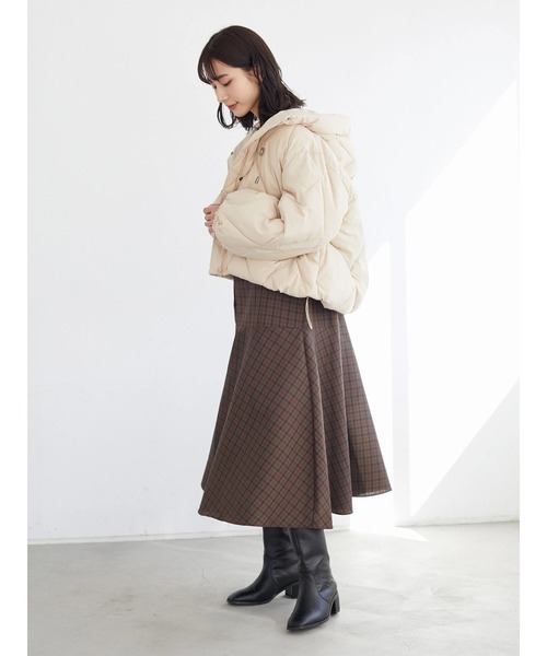 Petit fleur(プチフルール)の「・Petit Fleur ダイヤキルトブルゾン*(その他アウター・レディース・ブラック/ブルー/アイボリー/グレイッシュベージュ・FREE)」の6枚目の写真