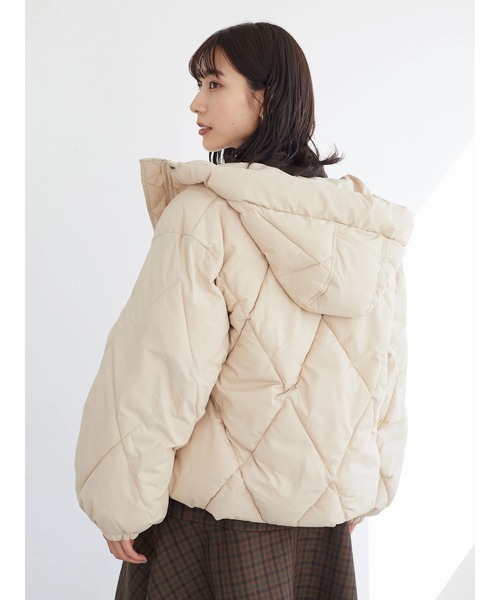 Petit fleur(プチフルール)の「・Petit Fleur ダイヤキルトブルゾン*(その他アウター・レディース・ブラック/ブルー/アイボリー/グレイッシュベージュ・FREE)」の9枚目の写真