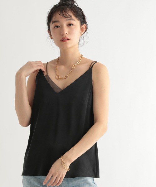 新品 BABYLONE ウォッシャブルシルクSQキャミ カーキ BABYLONE（バビロン）の「BABYLONE / ウォッシャブルシルク