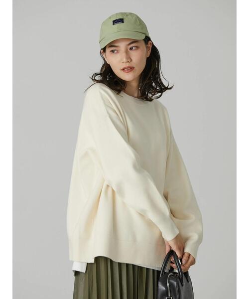 AMERICAN HOLIC（アメリカンホリック）の「クルーネック総針ニットプルオーバー（ニット/セーター・レディース・ブラック/グレー系その他/アイボリー/レッド・L/M）」の9枚目の写真