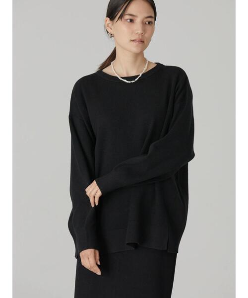 AMERICAN HOLIC（アメリカンホリック）の「クルーネック総針ニットプルオーバー（ニット/セーター・レディース・ブラック/グレー系その他/アイボリー/レッド・L/M）」の11枚目の写真