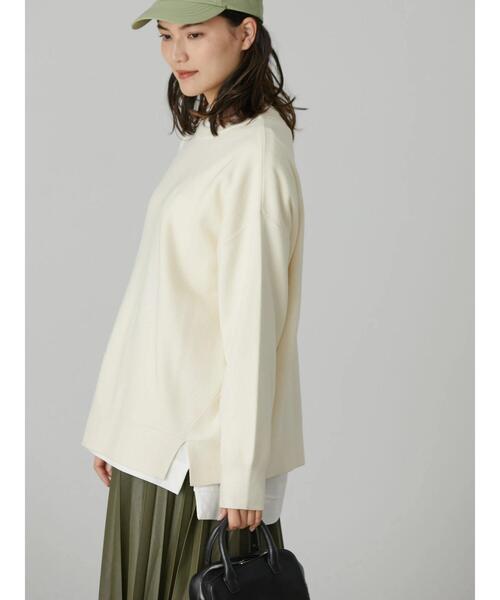 AMERICAN HOLIC（アメリカンホリック）の「クルーネック総針ニットプルオーバー（ニット/セーター・レディース・ブラック/グレー系その他/アイボリー/レッド・L/M）」の13枚目の写真