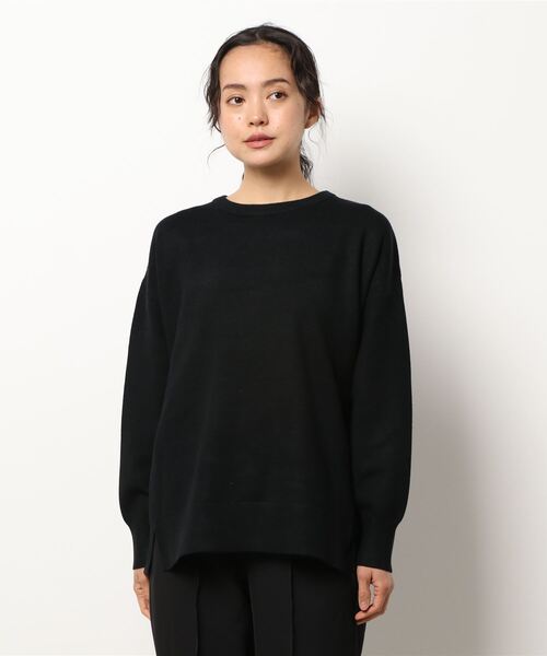 AMERICAN HOLIC（アメリカンホリック）の「クルーネック総針ニットプルオーバー（ニット/セーター・レディース・ブラック/グレー系その他/アイボリー/レッド・L/M）」の5枚目の写真