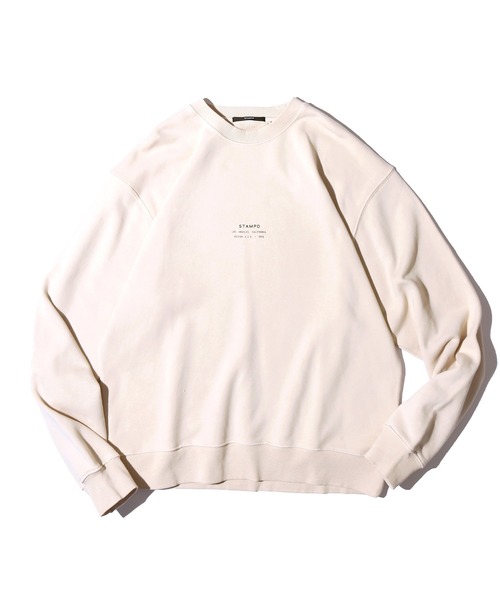 STAMPD（スタンプド）の「STAMPD/スタンプド Stacked Crew クルースウェット トレーナー フロントロゴ ワンポイント（スウェット・メンズ・サンドベージュ/チャコール・M/L/XL）」の11枚目の写真