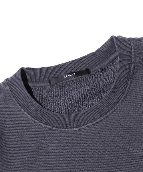STAMPD（スタンプド）の「STAMPD/スタンプド Stacked Crew クルースウェット トレーナー フロントロゴ ワンポイント（スウェット・メンズ・サンドベージュ/チャコール・M/L/XL）」の5枚目の写真