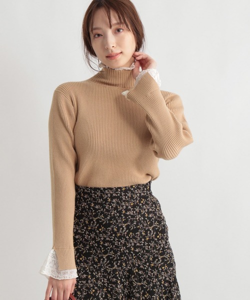 トップス Tumee188k Andemiu（アンデミュウ）の「レースツキリブニット261886（ニット