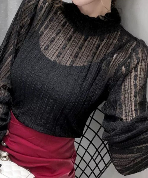 everycoco(エブリーココ)の「フラワーレースシアートップス◇(Tシャツ/カットソー・レディース・ホワイト/ブラック/アイボリー・FREE)」の12枚目の写真